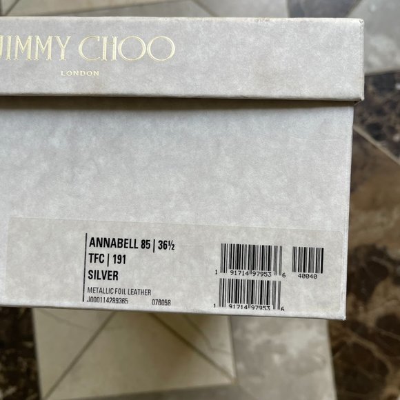 JIMMY CHOO Annabelle 85 Knotted Silver Leather Pumps - Picture 11 of 11